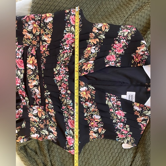 Striped Floral Unique Vintage 50s Swing Dress - Picture 8 of 8